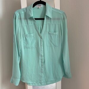 Express Women's Mint Button-Down Shirt
